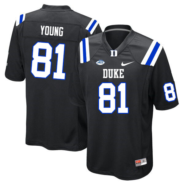 Men #81 Aaron Young Duke Blue Devils College Football Jerseys Sale-Black - Click Image to Close